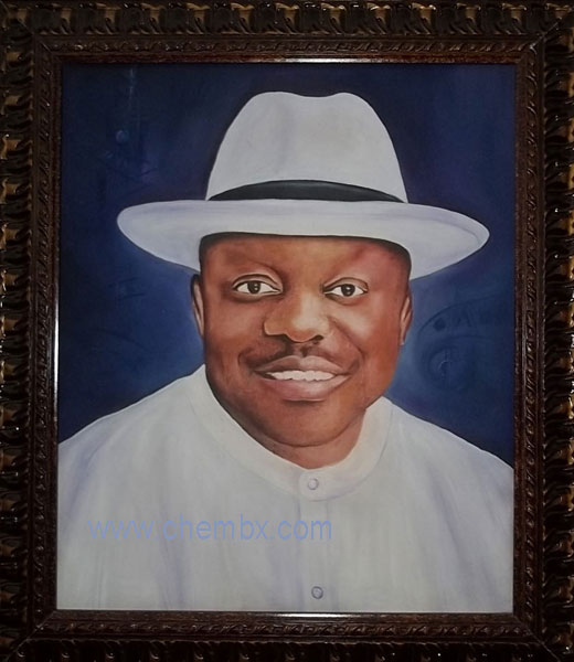 portrait painting of a governor in nigeria africa-oil color on canvas by chembx